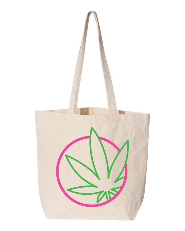 Weed Leaf in Circle Tote Bag